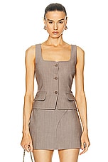 SIR. Leonardo Button Down Bodice Top in Taupe, view 1, click to view large image.