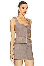 SIR. Leonardo Button Down Bodice Top in Taupe, view 2, click to view large image.