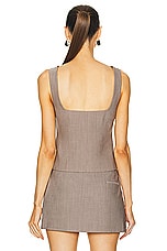 SIR. Leonardo Button Down Bodice Top in Taupe, view 3, click to view large image.