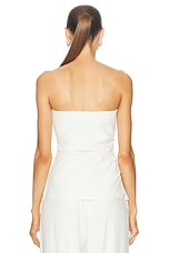 SIR. Dorian Pleated Bodice Top in Ivory, view 4, click to view large image.