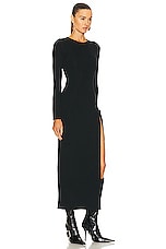 Simon Miller Long Sleeve Junjo Dress in Black, view 3, click to view large image.