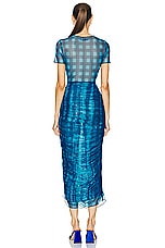 Simon Miller Leo Mesh Dress in Ink Gingham & Shibori Combo, view 3, click to view large image.