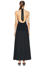 Simon Miller Junjo Knit Poplin Dress in Black, view 3, click to view large image.