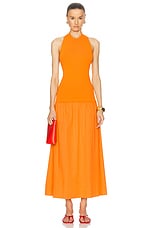 Simon Miller Junjo Knit Poplin Dress in Sherbet Orange, view 1, click to view large image.