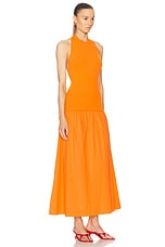 Simon Miller Junjo Knit Poplin Dress in Sherbet Orange, view 2, click to view large image.