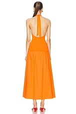 Simon Miller Junjo Knit Poplin Dress in Sherbet Orange, view 3, click to view large image.