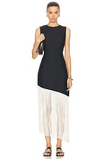 Simon Miller Casablanca Fringe Dress in Black & Seashell, view 1, click to view large image.