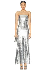 Simon Miller Sculpty Strapless Sequin Dress in Satellite Silver, view 1, click to view large image.