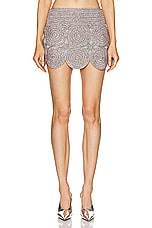 Simon Miller Beep Beep Mini Skirt in Satellite Silver, view 1, click to view large image.