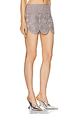 Simon Miller Beep Beep Mini Skirt in Satellite Silver, view 2, click to view large image.