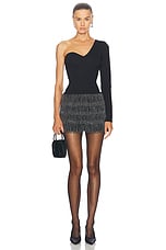 Simon Miller River Fringe Skirt in Black, view 5, click to view large image.