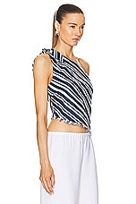 Simon Miller Mette Linen Top in Ink & Macadamia Stripe, view 2, click to view large image.