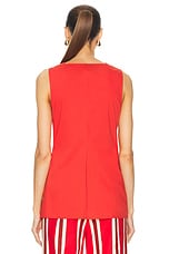 Simon Miller Pomegranate Poplin Front Tie Top in Paprika, view 3, click to view large image.