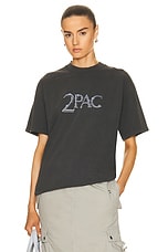 SIXTHREESEVEN 2pac All Eyez On Me T-shirt in Washed Black, view 1, click to view large image.