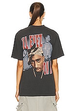 SIXTHREESEVEN 2pac All Eyez On Me T-shirt in Washed Black, view 3, click to view large image.