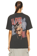 SIXTHREESEVEN 2pac All Eyez On Me T-shirt in Washed Black, view 3, click to view large image.