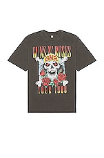 SIXTHREESEVEN Guns N' Roses Welcome to the Jungle T-Shirt in Washed Black, view 1, click to view large image.