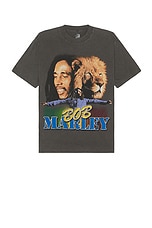 SIXTHREESEVEN Bob Marley Tour T-Shirt in Washed Black, view 1, click to view large image.