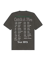 SIXTHREESEVEN Bob Marley Tour T-Shirt in Washed Black, view 2, click to view large image.