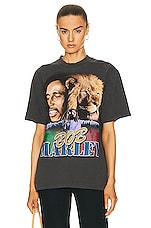 SIXTHREESEVEN Bob Marley Tour T-Shirt in Washed Black, view 1, click to view large image.