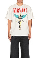 SIXTHREESEVEN Nirvana T-shirt in Creme, view 3, click to view large image.