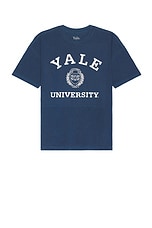 SIXTHREESEVEN Yale University Tee in Navy, view 1, click to view large image.