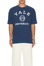 SIXTHREESEVEN Yale University Tee in Navy, view 4, click to view large image.