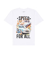 SIXTHREESEVEN Speed For All Tee in White, view 1, click to view large image.