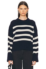 Skall Studio Campa Jumper in Navy & White Sand Stripe, view 1, click to view large image.