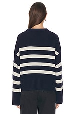 Skall Studio Campa Jumper in Navy & White Sand Stripe, view 3, click to view large image.