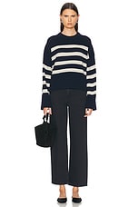 Skall Studio Campa Jumper in Navy & White Sand Stripe, view 4, click to view large image.