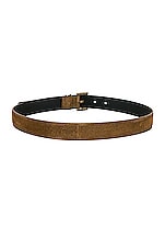 Saint Laurent Monogramme Belt in Dark Land, view 2, click to view large image.