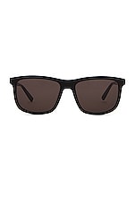 Saint Laurent SL 501 Sunglasses in Shiny Black, view 1, click to view large image.