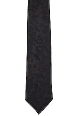 Saint Laurent Leopard Print Large Tie in Black, view 3, click to view large image.
