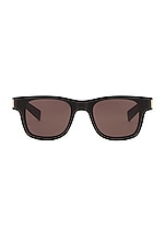 Saint Laurent Vintage Sunglasses in Shiny Black, view 1, click to view large image.