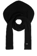 Saint Laurent Hood Scarf in Black, view 2, click to view large image.