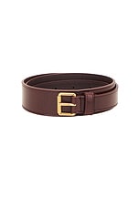 Saint Laurent Motorcycle Belt 2cm in Red Tan, view 3, click to view large image.