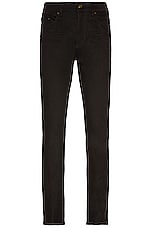 Saint Laurent Skinny 5 Pockets Medium Waist Cropped Jean in Used Black, view 1, click to view large image.