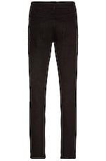 Saint Laurent Skinny 5 Pockets Medium Waist Cropped Jean in Used Black, view 2, click to view large image.