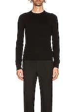 Saint Laurent Crew Neck Sweater in Black, view 3, click to view large image.