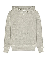 Saint Laurent Grunge University Hoodie in Gris, view 2, click to view large image.