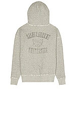 Saint Laurent Grunge University Hoodie in Gris, view 3, click to view large image.