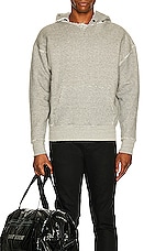 Saint Laurent Grunge University Hoodie in Gris, view 4, click to view large image.
