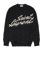 Saint Laurent Sweat 90's Jacquard Sweater in Noir & Natural