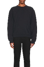 Saint Laurent Loose Sweater in Blue Petrol Fonce, view 4, click to view large image.