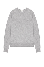 Saint Laurent Crewneck Sweater in Gris Chine, view 1, click to view large image.