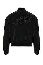 Saint Laurent Signature Logo College Jacket in Dark Forest, view 2, click to view large image.