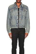 Saint Laurent Classic Denim Jacket in Melrose Blue, view 3, click to view large image.