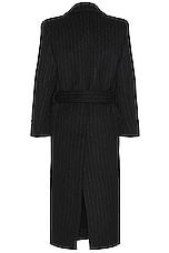 Saint Laurent Manteau Crante Coat in Noir, view 2, click to view large image.