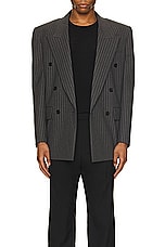 Saint Laurent Veste Sue Base in Anthracite Chine Cra, view 4, click to view large image.